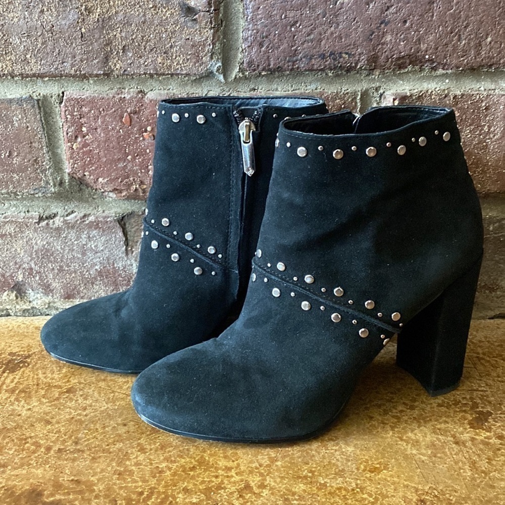 Sam Edelman black‎ studded suede booties